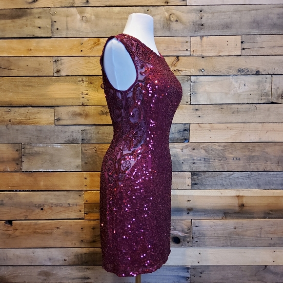 Scala Beaded Formal Mini Dress - Picture 3 of 10
